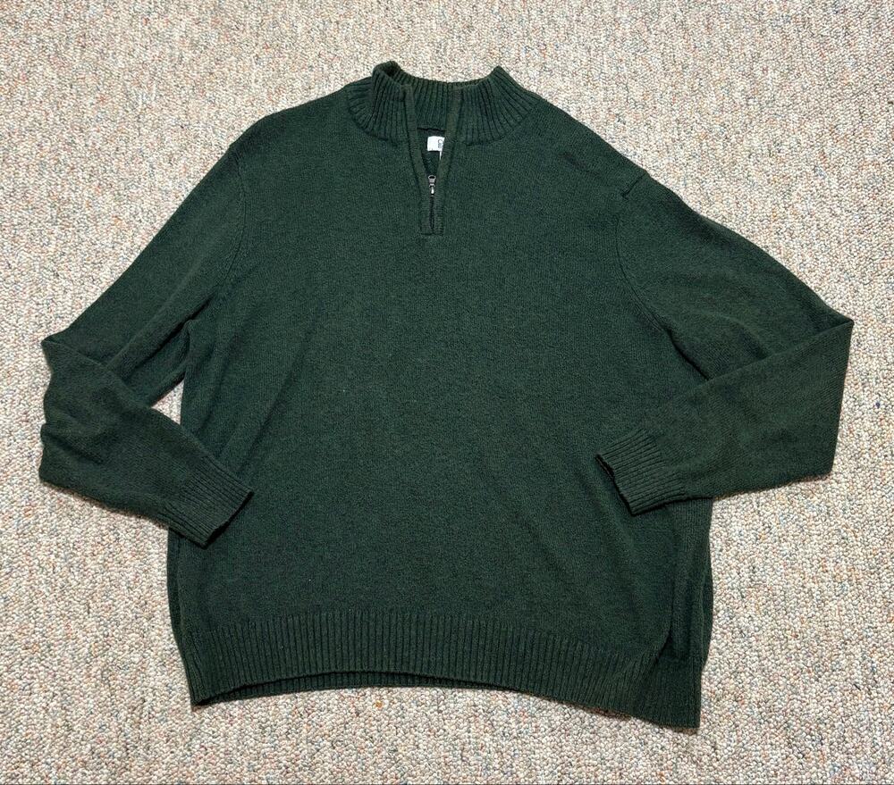 Croft & Barrow Men’s Dark Green Knit 1/4 Zip Turtleneck Sweater – Size XL